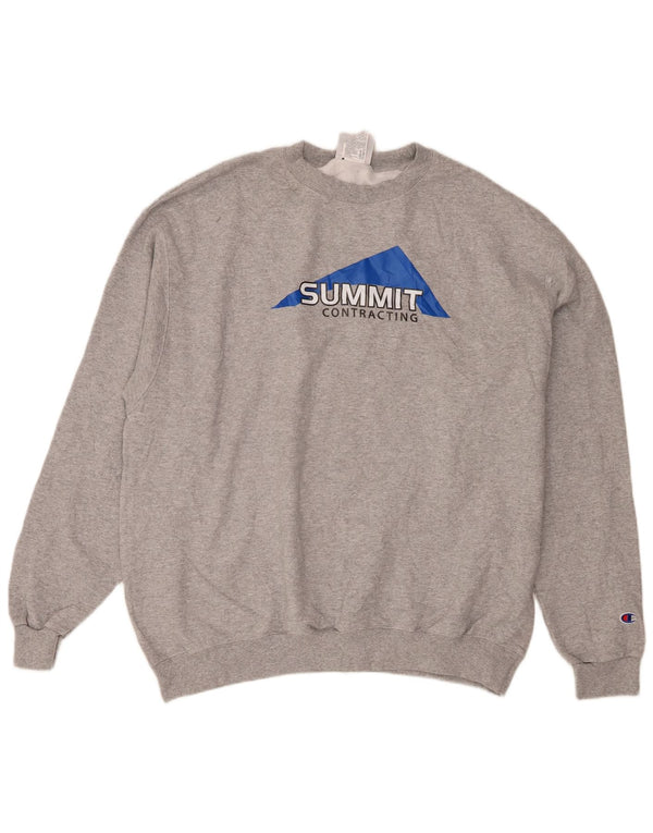 Champion Homme Summit Graphic Sweatshirt Jumper XL Gris Moucheté Coton