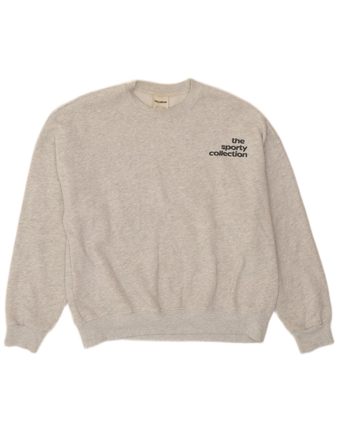 Pull & Bear Sweat-shirt graphique pour femme UK 10 Petit gris moucheté