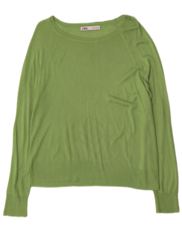 Zara Pull col bateau pour femme UK 14 Vert moyen