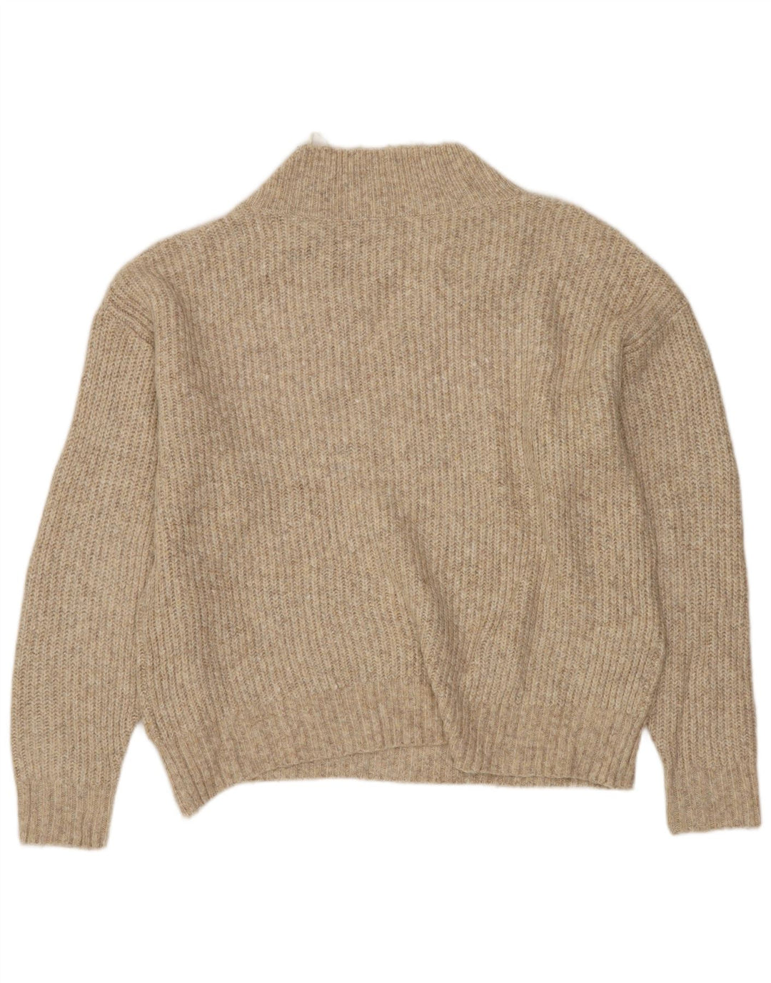 MARKS & SPENCER Pull court à col en V pour femme UK 14 Beige moyen