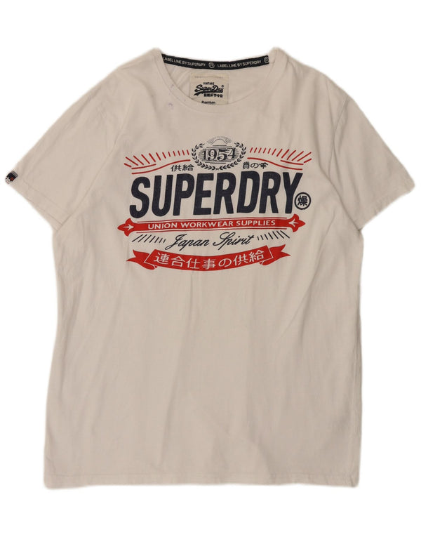 Superdry T-shirt graphique pour homme 2XL Blanc Coton