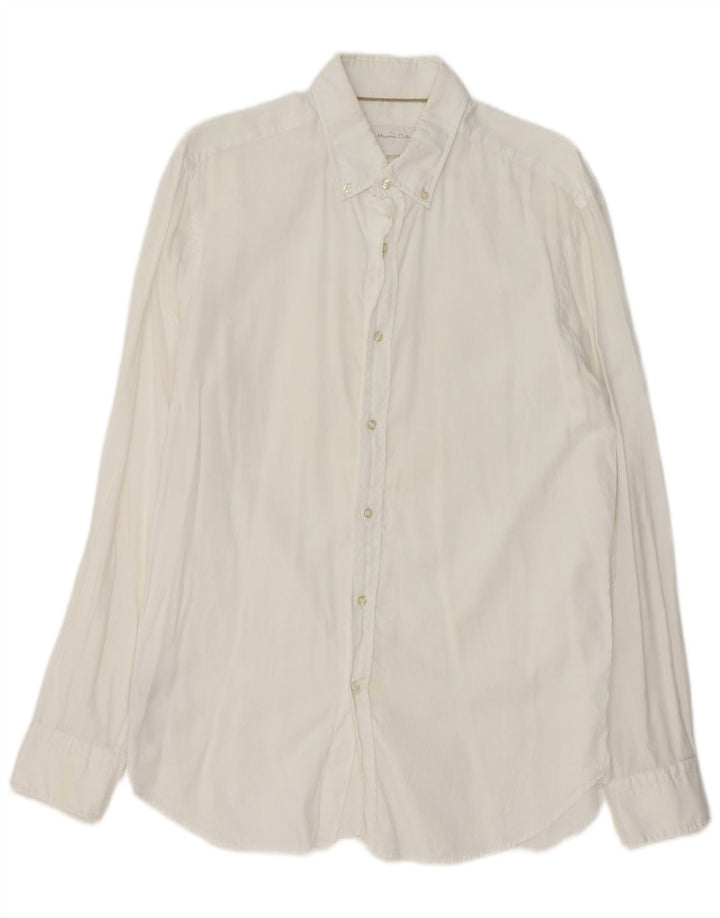 Massimo Dutti Chemise Homme Large Blanc Coton