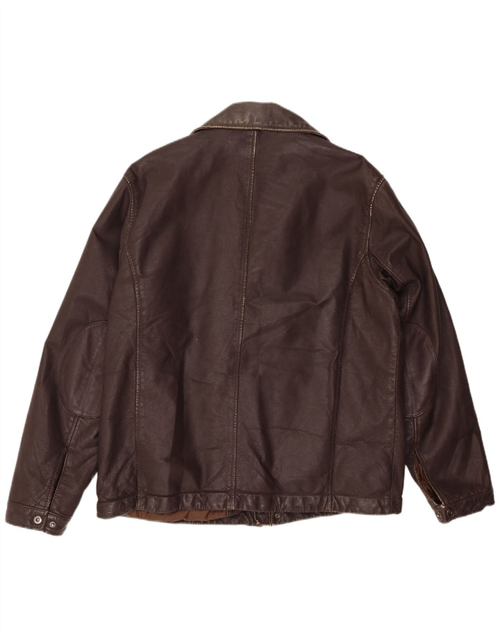 Veste en cuir homme vintage IT 54 2XL Cuir marron