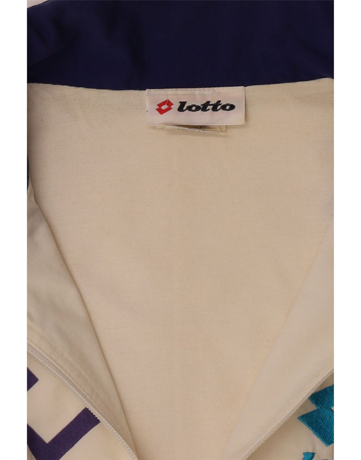 Lotto Veste de Survêtement Graphique pour Homme Large Blanc Cassé Géométrique Rétro