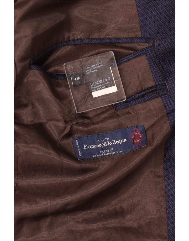 ERMENEGILDO ZEGNA Veste Blazer 2 Boutons Homme UK 44 2XL Bleu Marine Laine