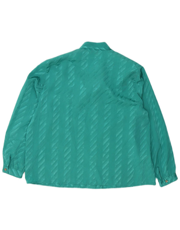 ELENA MIRO Chemisier chemise à nouer sur le devant pour femme UK 20 2XL Vert rayé