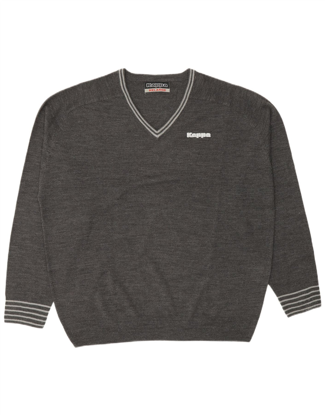 Kappa Pull col V pour homme 2XL Gris Acrylique