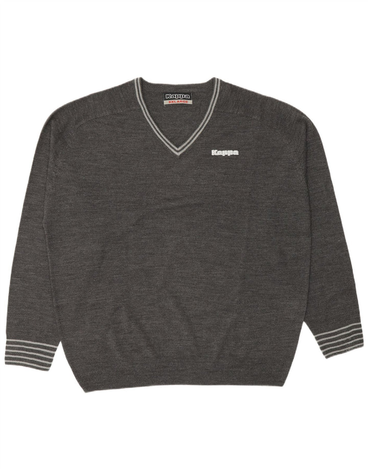 Kappa Pull col V pour homme 2XL Gris Acrylique