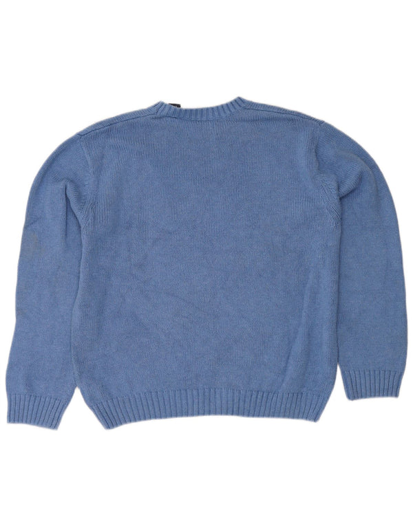 Chaps Pull col bateau pour femme UK 16 Large Bleu Coton
