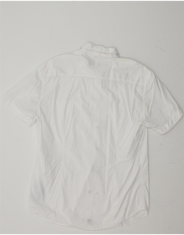 GAS Mens Short Sleeve Shirt XL White Cotton Vintage Gas and Second-Hand Gas from Messina Hembry 