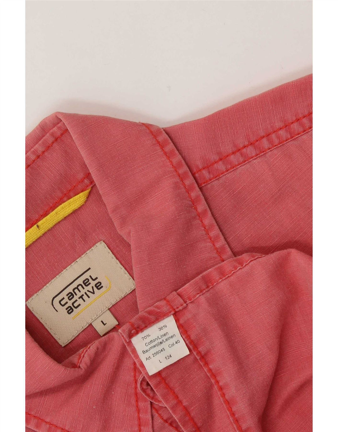 Camel Active Chemise à Manches Courtes Homme Large Rose Coton
