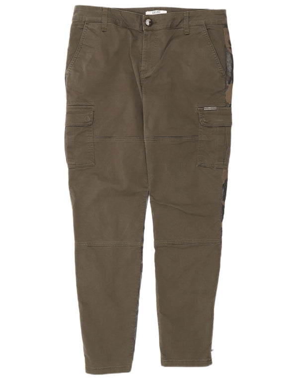 Liu Jo Pantalon Cargo Slim Femme W31 L30 Kaki Camouflage Coton