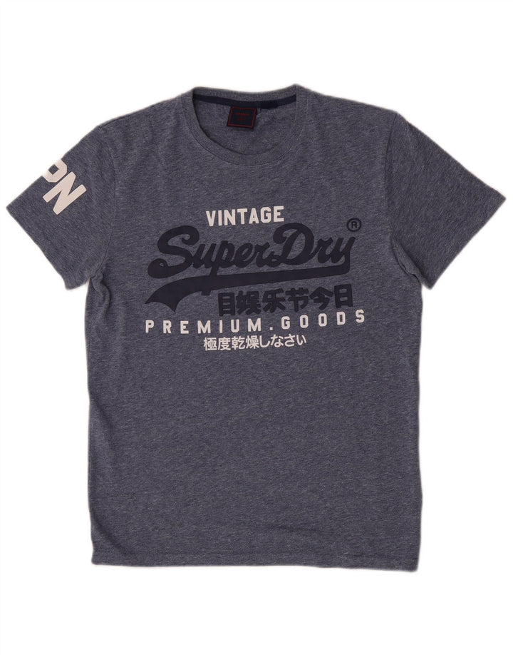 Superdry T-Shirt Graphique Homme Gris Moyen Coton