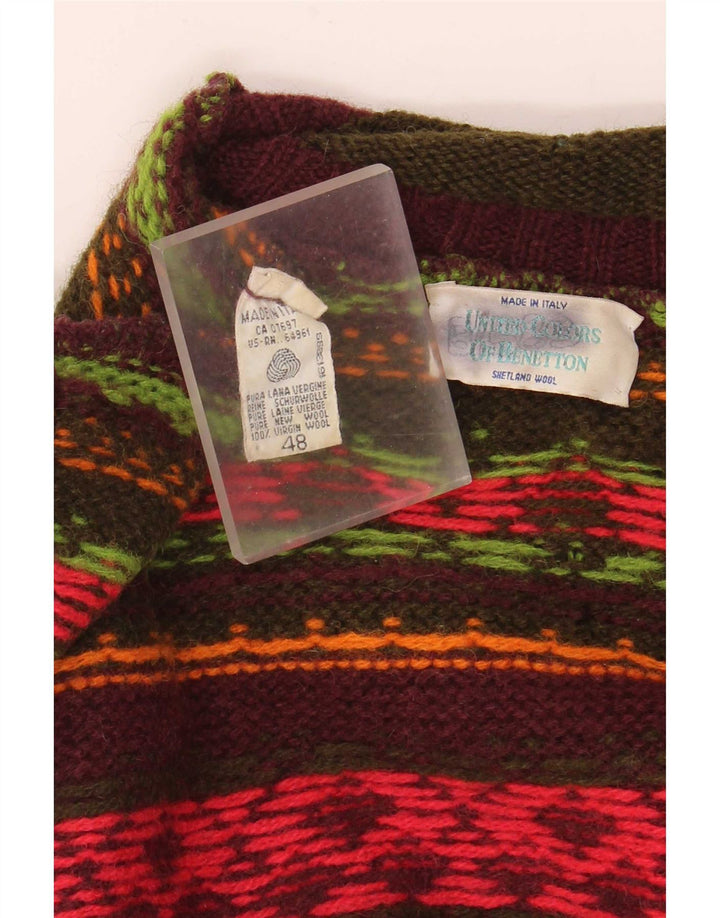 Benetton Pull Col Roulé IT 48 Medium Multicolore Homme