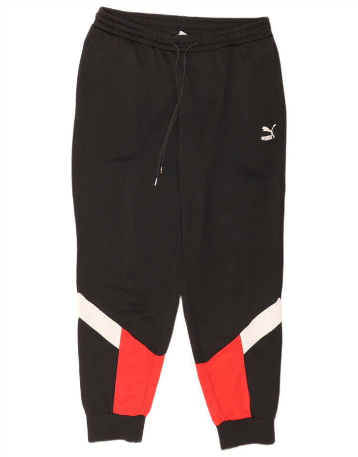 Puma Pantalon de survêtement pour homme Taille L Noir Colorblock Polyester