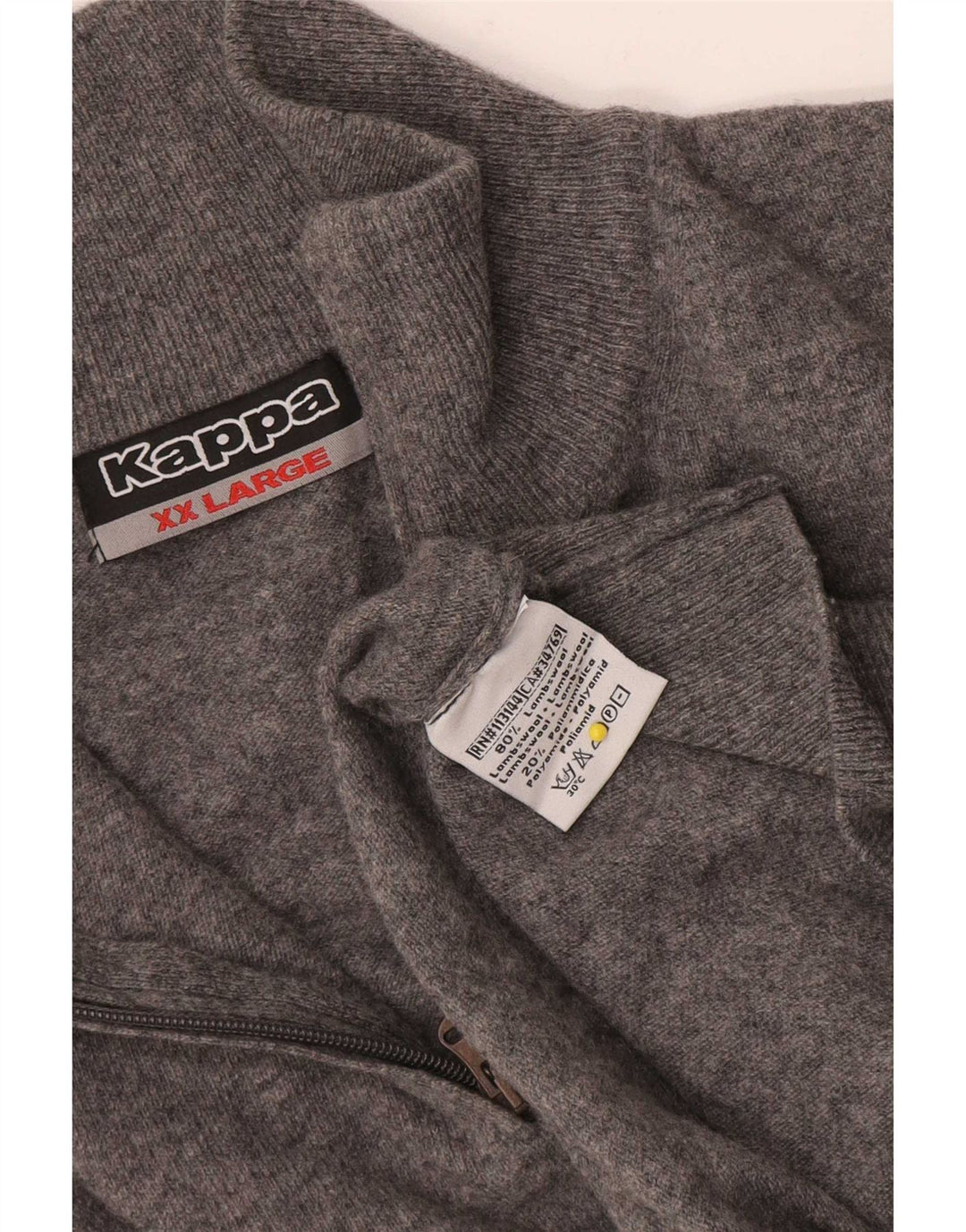 Kappa Pull col zippé pour homme 2XL Gris laine d'agneau