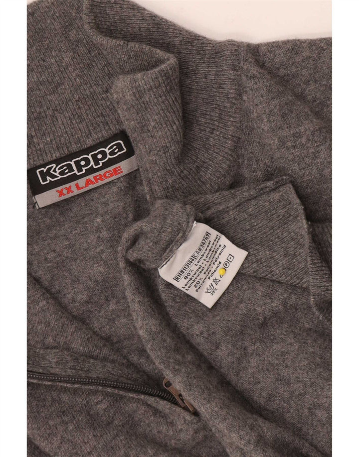 Kappa Pull col zippé pour homme 2XL Gris laine d'agneau