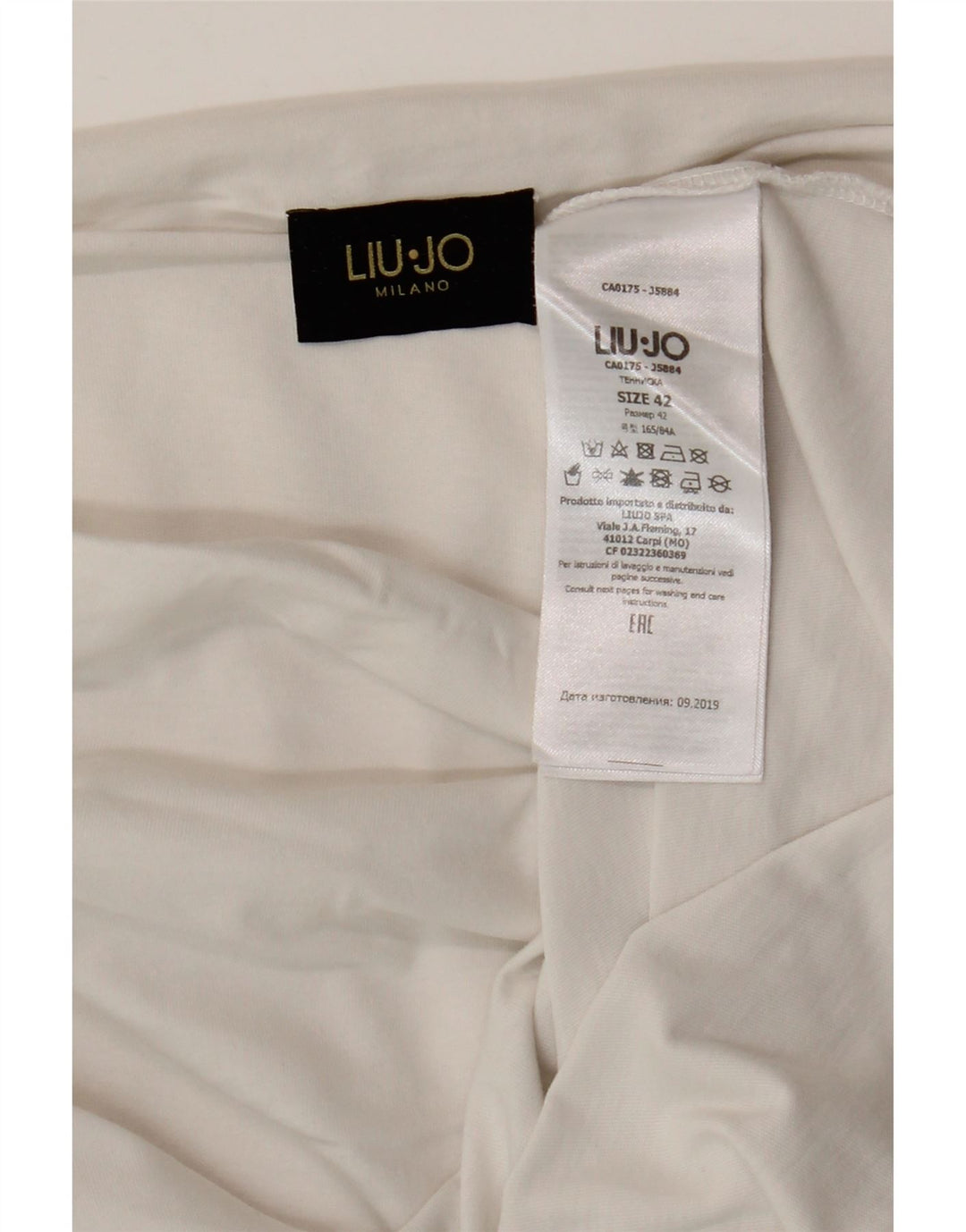 Liu Jo Femme T-Shirt Graphique Top IT 42 Coton Blanc Moyen