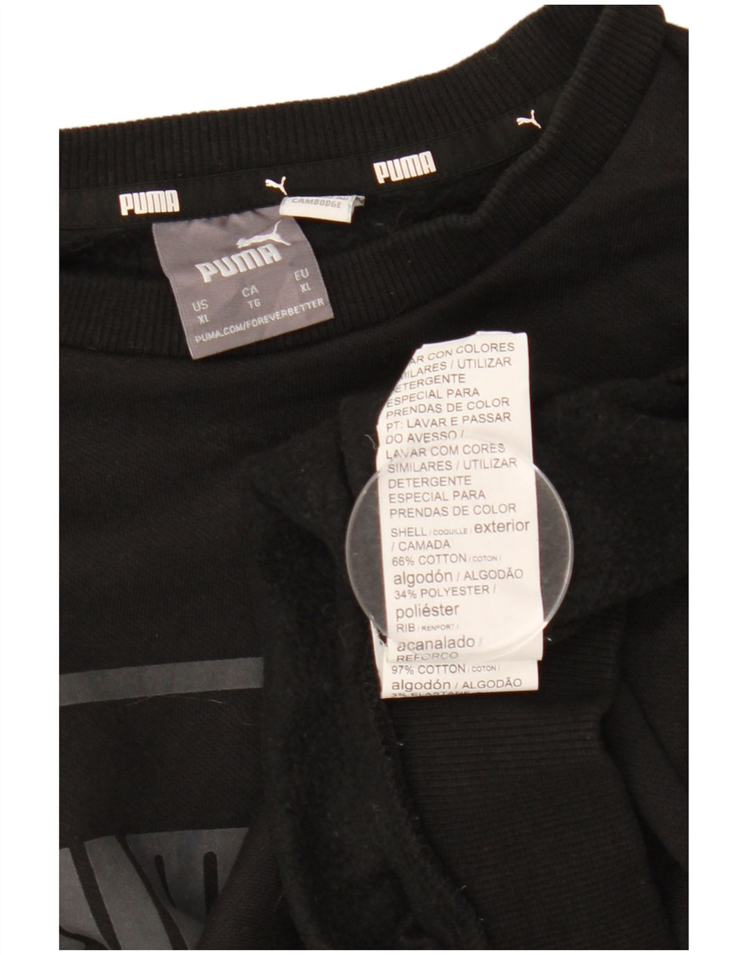 Puma Sweat-Shirt Graphique Homme XL Noir Coton