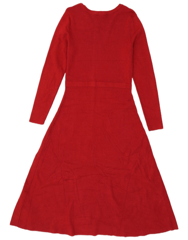 Phase Eight Robe pull à manches longues pour femme UK 42 Viscose bordeaux moyen