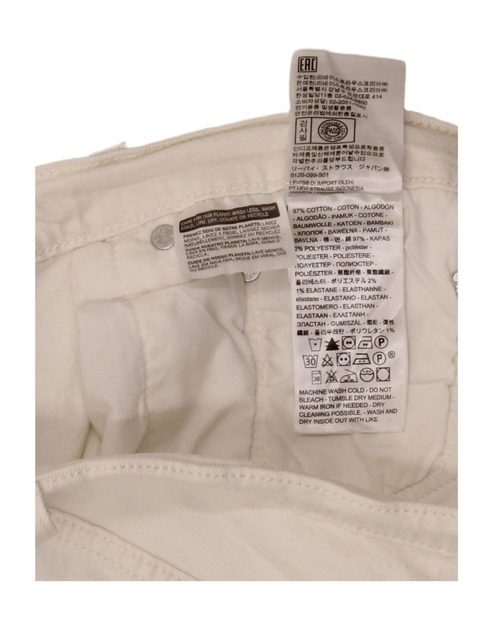 LEVI'S Short en Jean 501 Femme W30 Coton Blanc Moyen