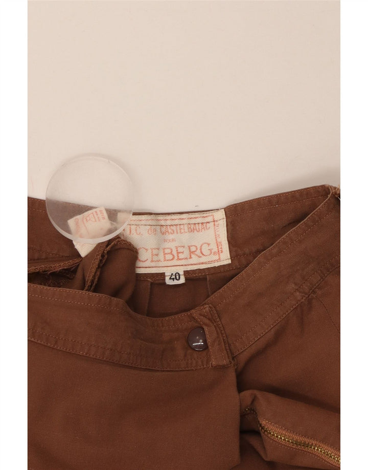 ICEBERG Jupe trapèze taille haute pour femme IT 40 Small W24 Coton marron