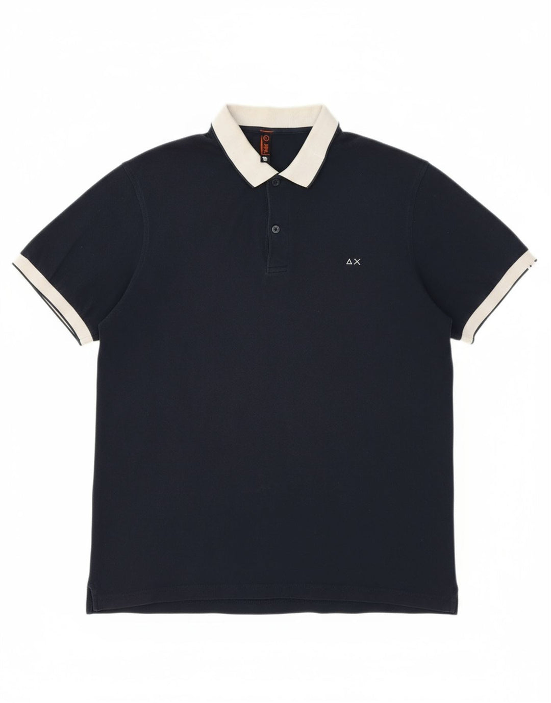 SUN68 Mens Polo Shirt Large Black Cotton