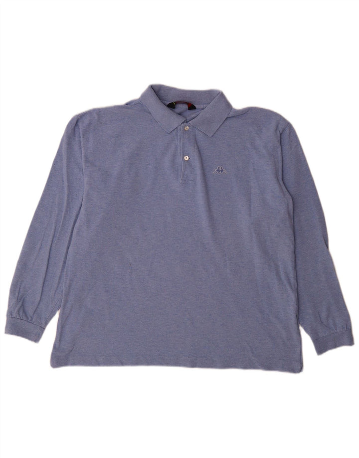 Kappa Polo à manches longues pour homme en coton bleu moyen