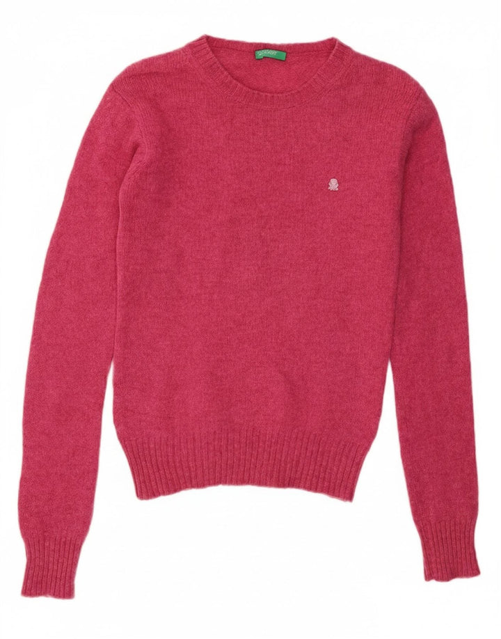 Benetton Pull à col rond pour femme UK 8 Small Rose