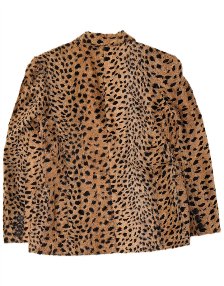 Kemper Veste Blazer 2 Boutons Femme EU 38 Beige Moyen Imprimé Animal