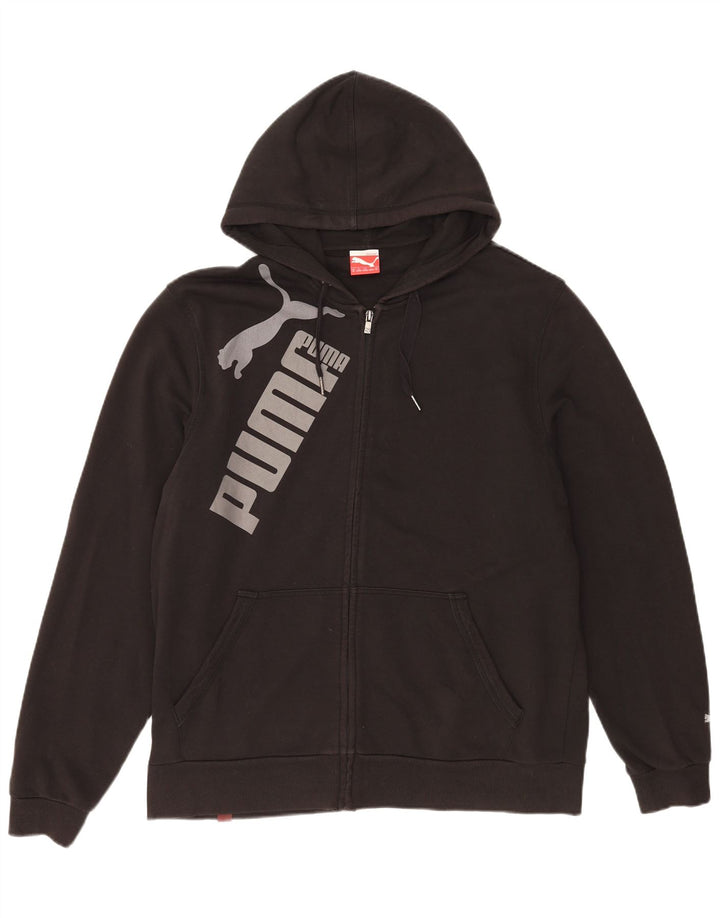 PUMA Sweat à capuche graphique zippé pour homme XL Noir Coton