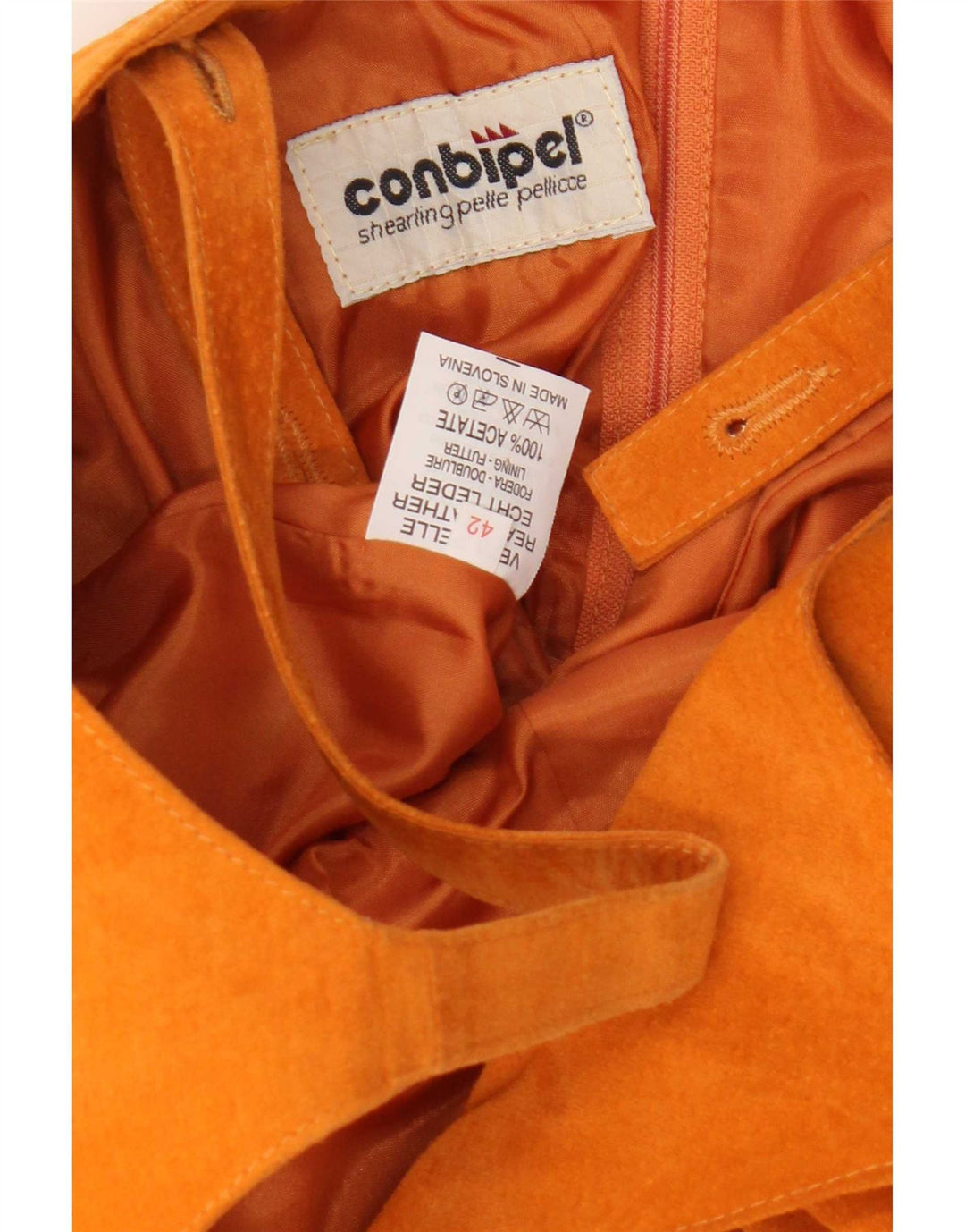 Conbipel Robe en Daim Femme IT 42 Cuir Orange Moyen