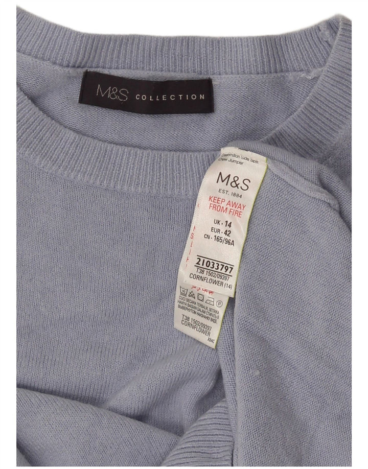 Marks & Spencer Pull ras du cou pour femme UK 14 Bleu moyen Acrylique