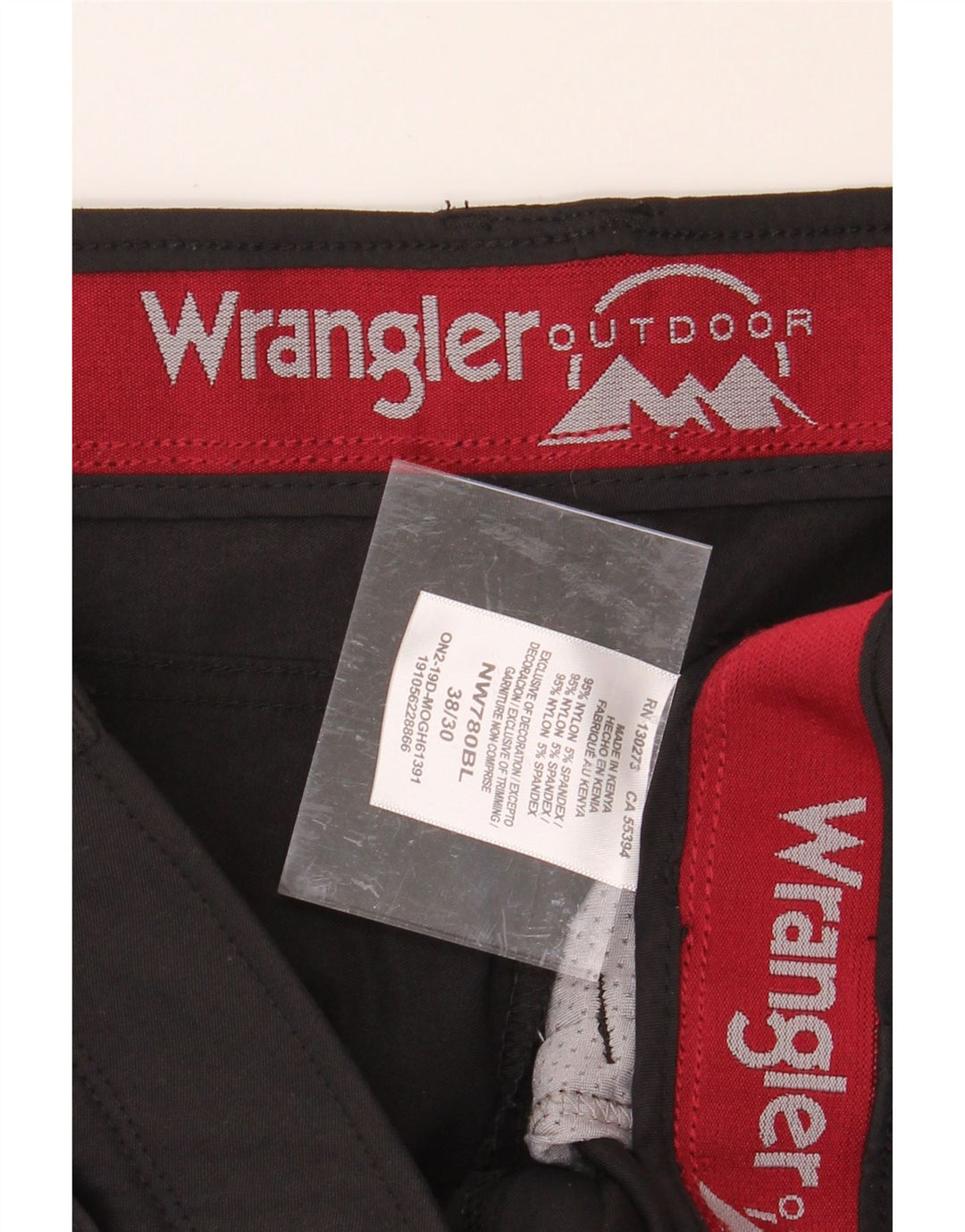 WRANGLER Mens Straight Cargo Trousers W38 L27 Black Nylon Vintage Wrangler and Second-Hand Wrangler from Messina Hembry 