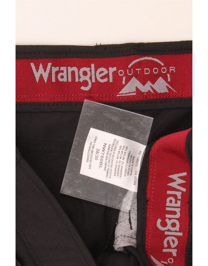 WRANGLER Mens Straight Cargo Trousers W38 L27 Black Nylon Vintage Wrangler and Second-Hand Wrangler from Messina Hembry 