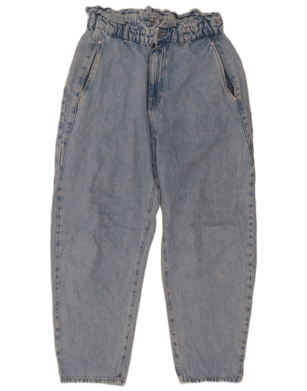 Zara Jean court taille haute fuselé pour femme EU 42 Large W32 L26 Bleu Coton