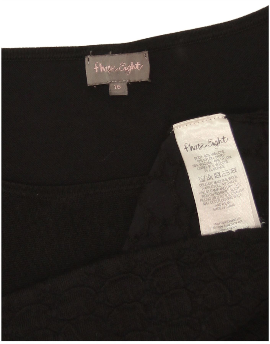 Phase Eight Robe fourreau surdimensionnée pour femme UK 16 Grande Viscose Noire
