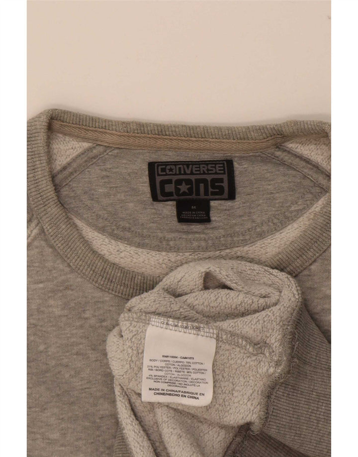 Converse Sweat-shirt graphique pour femme UK 14 Gris moyen Coton