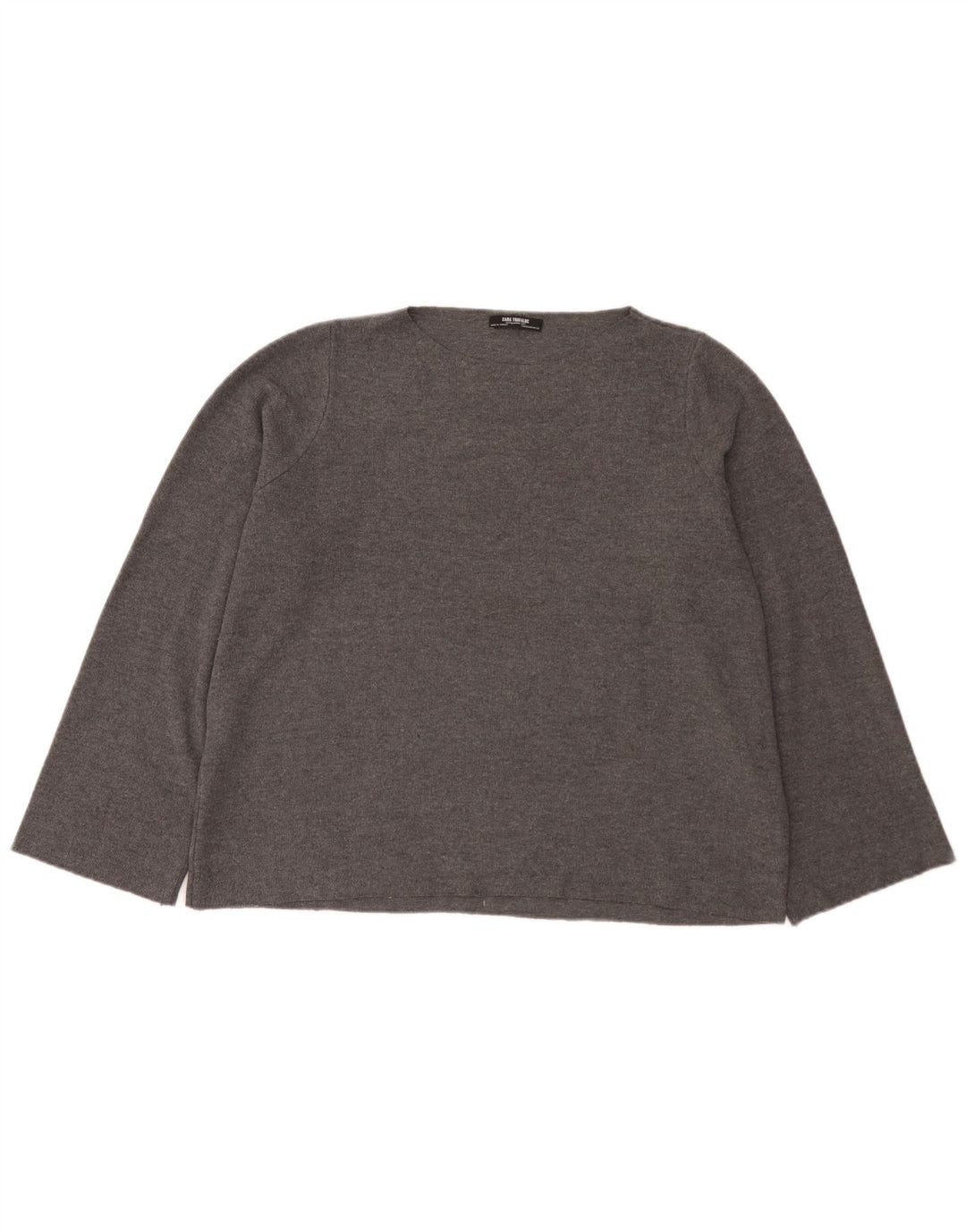 Zara Femme Haut Oversize Manches Longues UK 14 Gris Moyen