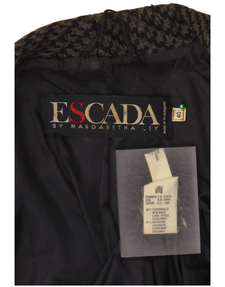 Escada Femmes par Margaretha Ley Manteau Double Boutonnage EU 40 Gris Moyen