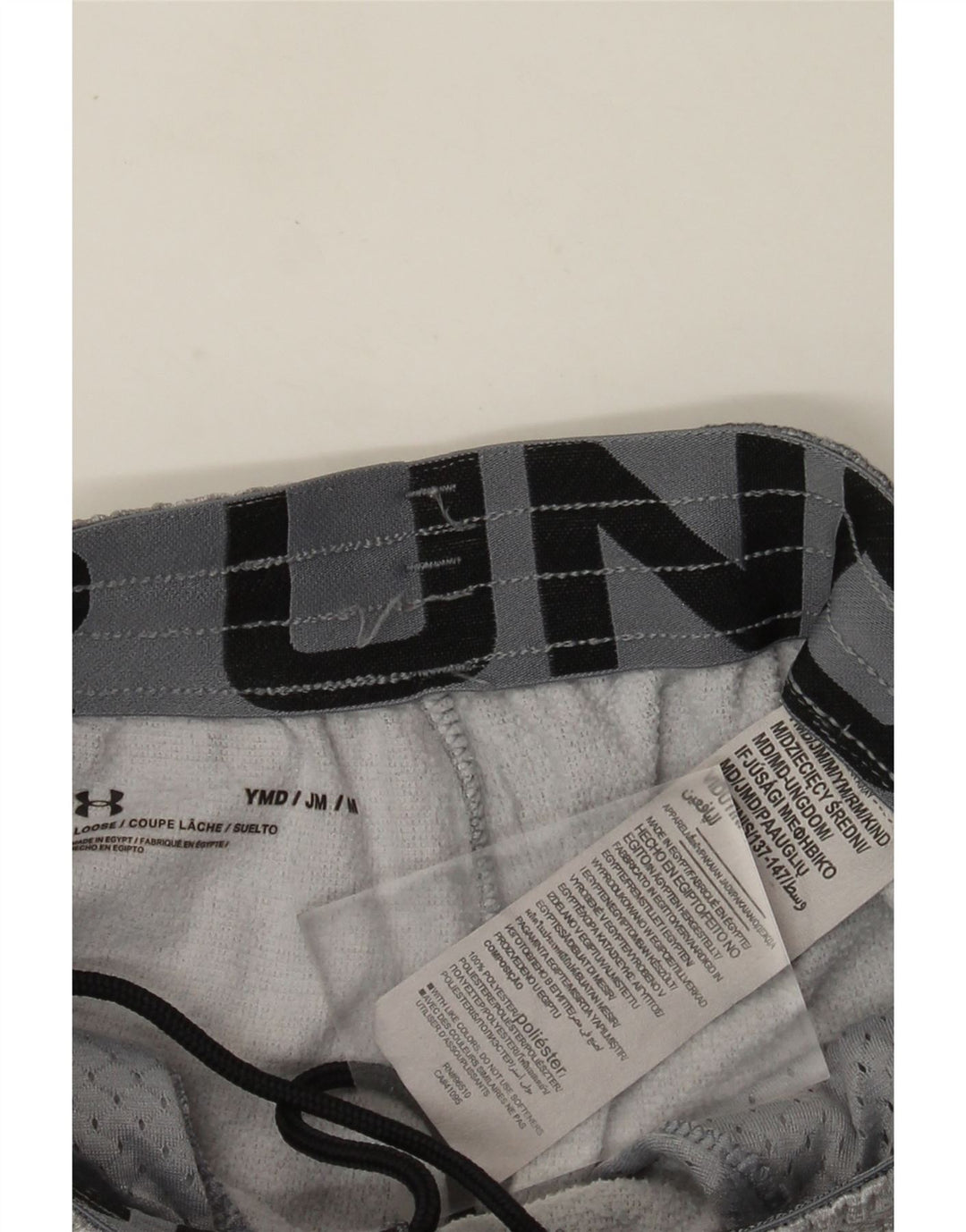 Under Armour Short de Sport Graphique Garçon 9-10 Ans Gris Moyen Moucheté