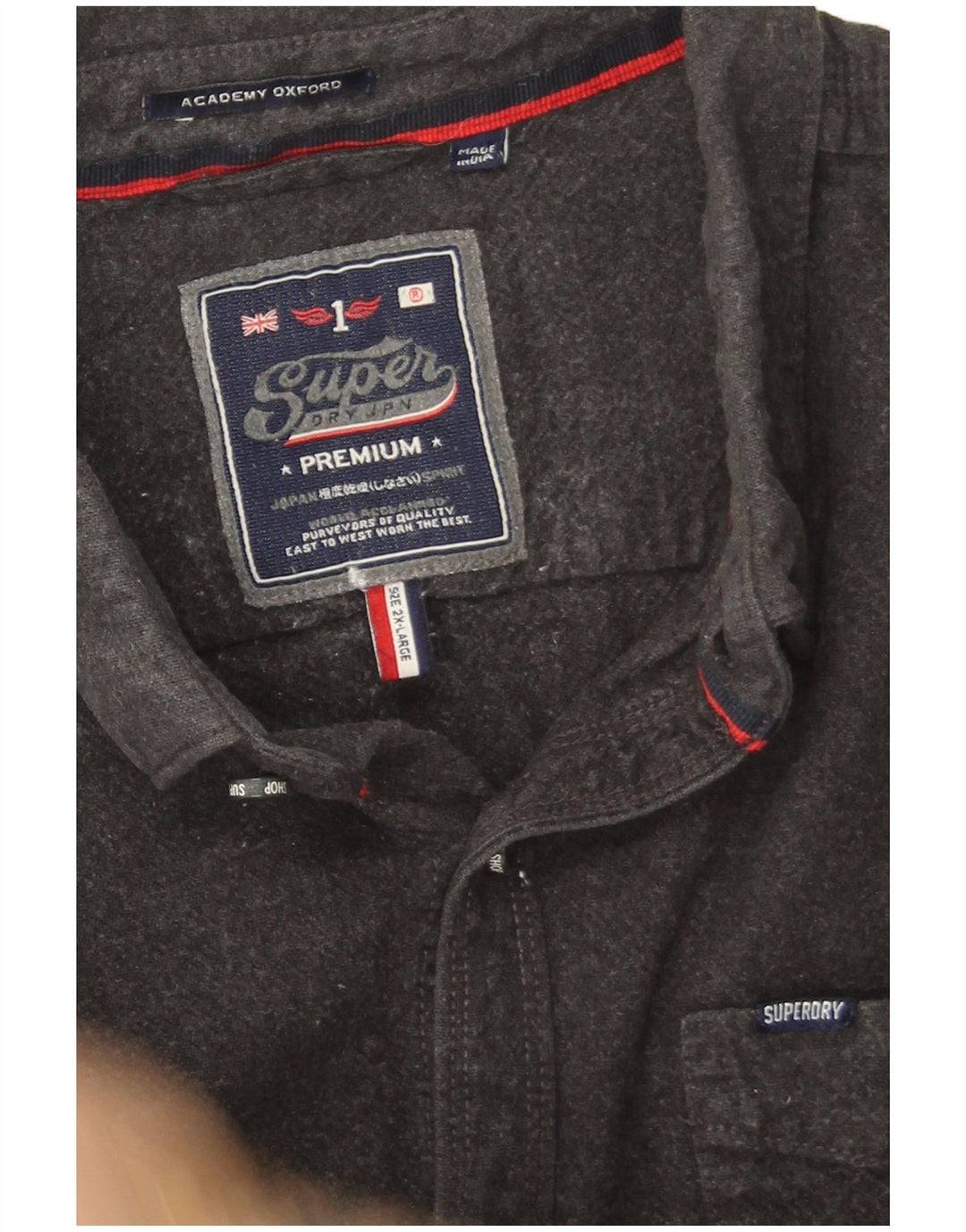 Superdry Chemise Flanelle Homme 2XL Gris Coton
