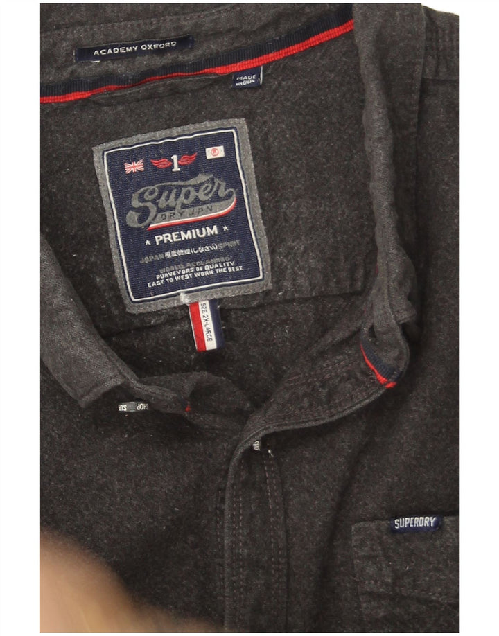 Superdry Chemise Flanelle Homme 2XL Gris Coton