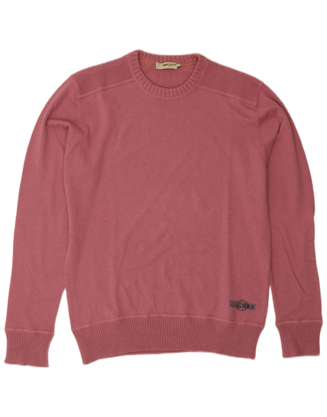 Gas Pull à col rond pour homme en laine rose grande taille