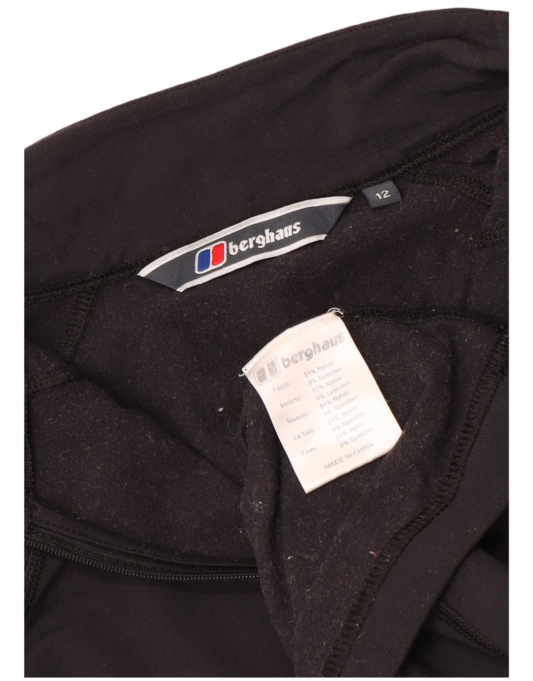 Berghaus Haut de survêtement à col zippé pour femme UK 12 Medium Black Nylon