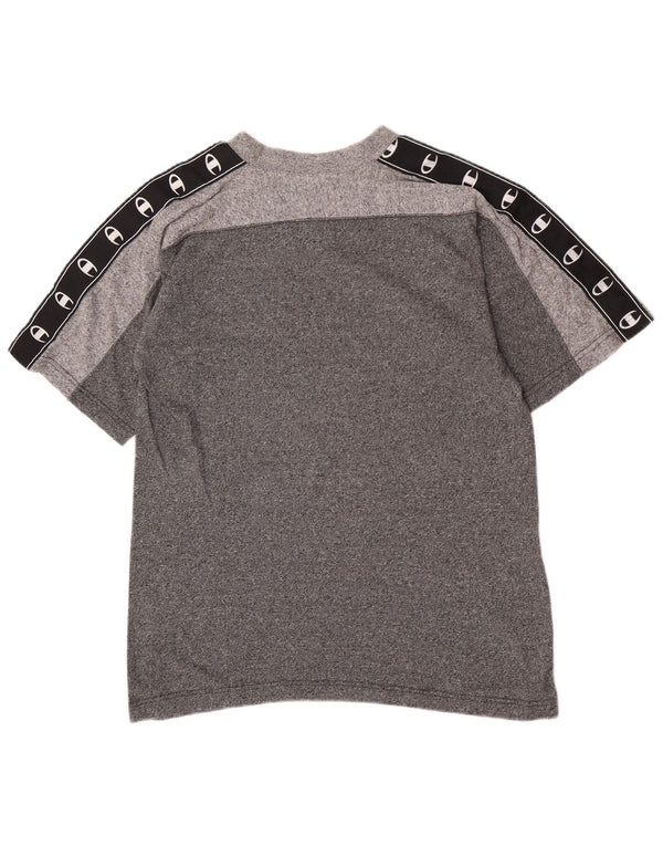 Champion T-Shirt Graphique Homme Petit Gris Colorblock Coton