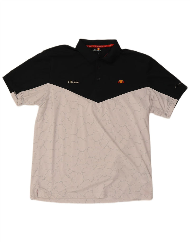 Ellesse Polo Homme XL Blanc Colorblock Polyester