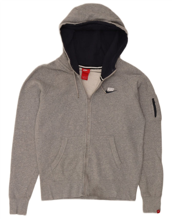 Nike Pull à capuche zippé pour homme Petit coton gris