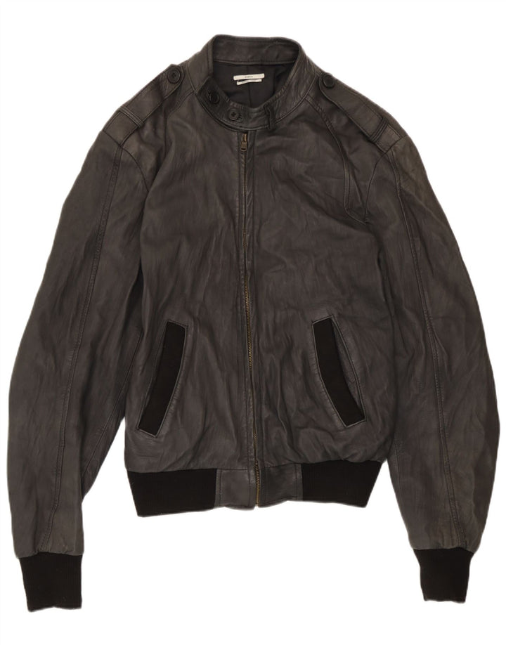 Sasch Veste en cuir militaire pour homme UK 40 Large Noir