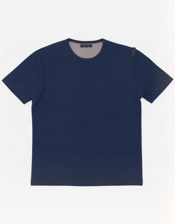 Ted Baker T-Shirt Homme Top Taille 4 Large Bleu Marine Tencel